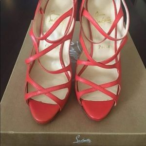 Coral Strappy Loubs! Gently worn and loved!